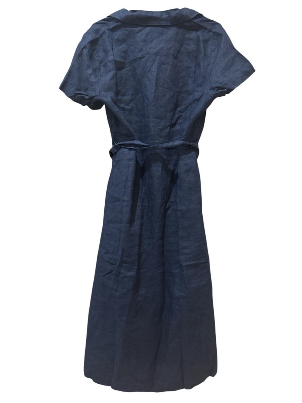 Quince 100% European Linen Button Front Dress in Deep Navy Size: M - Picture 5 of 8